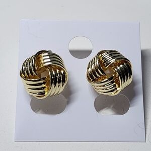 Gold Love Me Knot Post Earrings